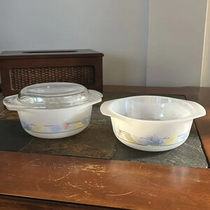 Vintage 1970s  Arcuisine France Iridescent Lidded Small Casserole 5.5 inches